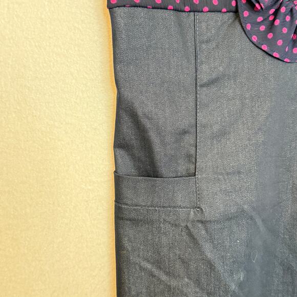 Velvet Heart Polka Dot Ruffle Button Babydoll Dress Size M Empire Waist Retro - Picture 4 of 10